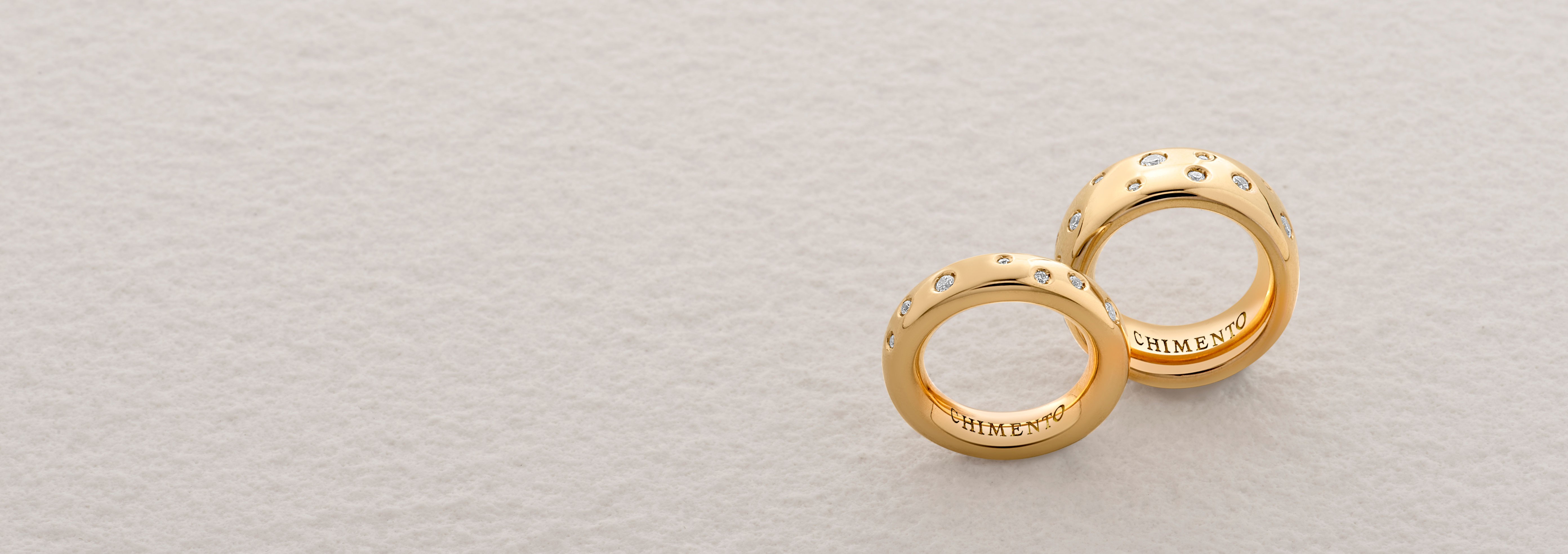 Multi-size band rings in gold and diamonds | FOREVER Brio | CHIMENTO