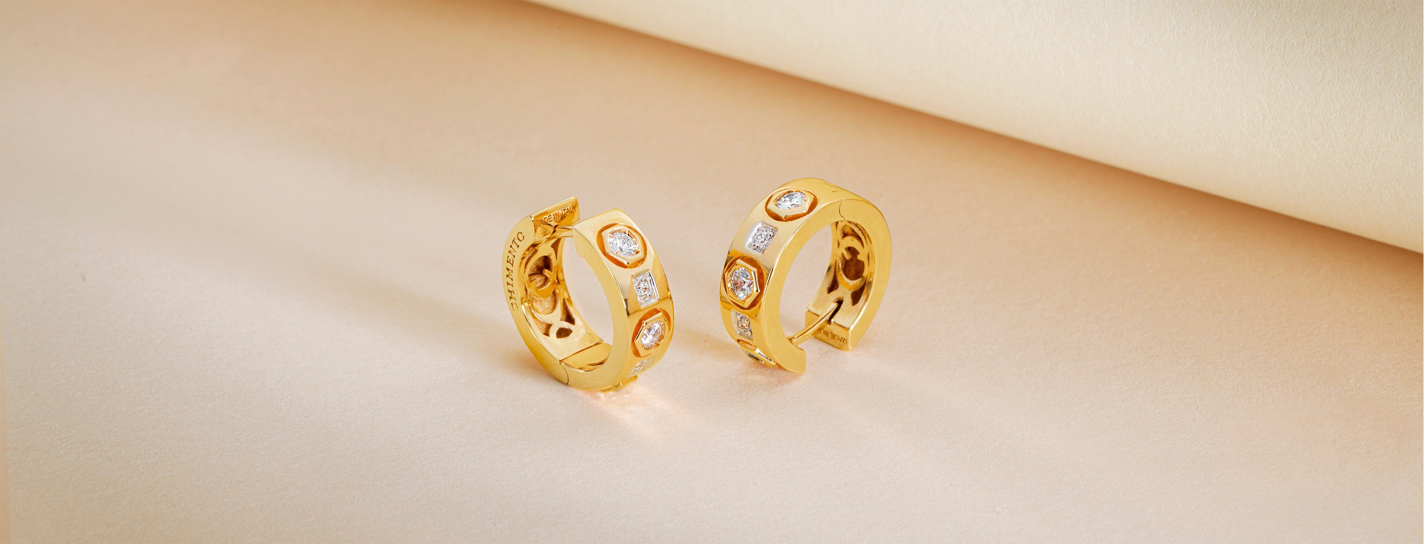 Gold earrings, hoop earrings, button earrings | CHIMENTO | Italian Fine Jewelry